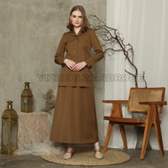 Setelan Seragam PNS Wanita Kerah Jas Seragam Guru Pemda Aceh Blazer ASN Coklat Tua Stelan Rok A 7010