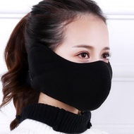 JAJALIN耳罩防寒耳套口罩二合一防护保暖耳捂冬天耳帽黑色 水晶绒