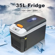 35L Auto Refrigerator Home Car Mini Portable Fridge Travel Essentials Icebox Freezer Heater Camping Boating Caravan Bar Fridge