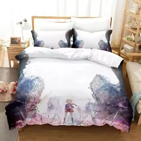 Luxury New 3D Print Anime Game Heaven Burns Red Bedding Set Duvet Cover Bed Set Quilt Cover Pillowca