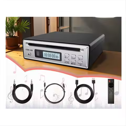 TCE Hi-Fi CD Ripper W/One-Touch WAV Ripping, Bidirectional Bluetooth CD Player, USB Playback, Optica