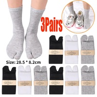 3Pairs Japanese Two-toe Socks Men Women Solid Color Soft Fiber Deodorant Sox Kimono Flip Flop Sandal Split Toe Anti Friction Supplies