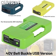 CANDYBODY Battery Adapter Holder, Portable 40V Lithium Belt Clip,  Multifunctional USB Type-C Charge