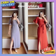 Casual Long Dress Women Crinkle Aif Knee Length Mini Invitation Church Dress