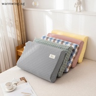 Warmwing Soft Cotton Latex Pillow Case Cover Solid Color Plaid Sleeping Pillowcase for Memory Foam Pillow Latex Pillow 30x50CM SG