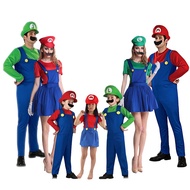 Super Mario Clothes Adults and Kids Mario Family Bros Cosplay Costume Set Children Gift Halloween Party MARIO &amp; LUIGI Clothes