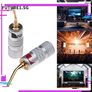 FUTURE1 Musical Sound Banana Plug,  Gold Plated Nakamichi Banana Plug, Pin Screw Type with Screw Lock Speakers Amplifier Speaker Wire Cable Connectors