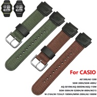 สำหรับ Casio AE-1200สายรัดนาฬิกาไนลอน AE1300 AE1000W F91W F84 AEQ-110W SGW-300H 400ชม. 500ชั่วโมงอุป