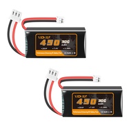 7.4V Lipo Battery 450mAh 2S 30C Rechargeable Lipo Battery with PH2.0 Plug SCX24 Small Lipo Battery F