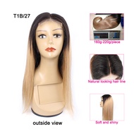 Kisshair 1B27 1B30 ombre color 4x4 lace closure wig straight