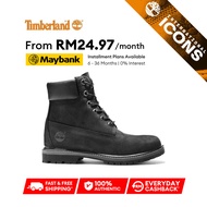 Timberland Women's Premium Icon 6-Inch Waterproof Boots Black Nubuck Wide