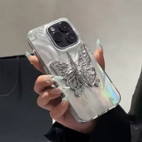 Glitter Butterfly Holder Stand Phone Case For Honor 200 Pro 200 Lite X6 X6S X6A X6B X7 X7A X8 X8A X8