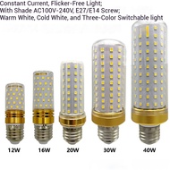 [110V-220V Voltage Universal] LED Corn Lamp 12W16W 20W 30W 40W E14 E27 Tricolor White Light Warm Lig