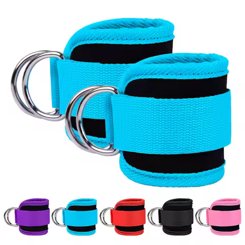 1pc Gym Fitness Ankle Straps Adjustable D-Ring Foot Support Cuffs Gym Leg Strength Workouts Pulley w