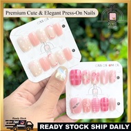 Press-On Nails | Premium Cute & Elegant  | 24pcs | Ready Stock | Natural Fit | ZV Beauty