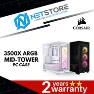 CORSAIR 3500X ARGB MID-TOWER PC CASE - (BLACK/WHITE)