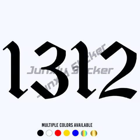 Funny Vinyl Decal Number 1312 Car Sticker Waterproof Stickers on Truck Bumper Rear Window