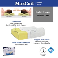 MaxCoil Aqua Latex Contour Pillow Available in Medium Soft/ Medium Firm