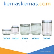 Round Glass Jar Bottle Round Glass Jar/ + Aluminum Lid Glass Jar with Lid