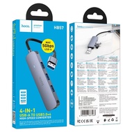 HOCO HB57 USB Hub ฮับอะแดปเตอร์ USB / TYPE-C เพิ่มพอร์ต USB 3.0 x4 ความเร็วสูง 5Gbps ตัวแปลงพอร์ต เพ