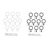 IKEA SYRLIG Curtain Ring with clip and hook | langsir klip dan cangkuk | black | white | 窗帘挂钩 | 窗帘环