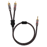 HiFi AUX 3.5mm to 2 RCA Audio RCA Splitter Cable Male to Male 2RCA Speaker Cable 1m 2m 3m Braided jacket MP3 2 RCA Audio Cable