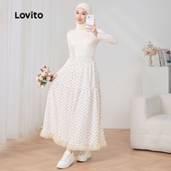 (Trendy) Lovito Casual Skirts Ditsy Floral Ruffle Skirts for Women LNA60317