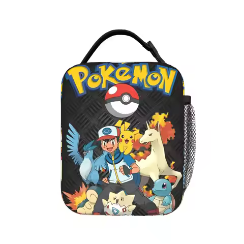 Cartoon Pokemon Insulated Lunch Bag Portable Anime Meal Container Cooler Bag Tote Lunch Box School O