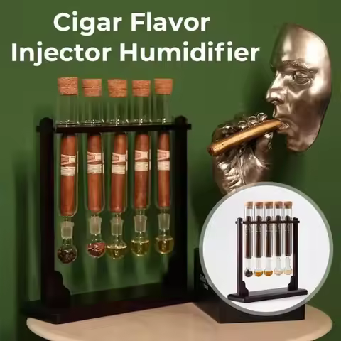 Cigar Flavor Injector Humidifier Cigar Infuser Glass Tube Humidor Hanging Display Rack with Straight