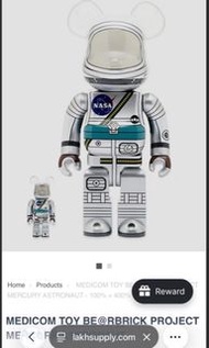 BE@RBRICK 400% 1000% PROJECT MERCURY ASTRONAUT 太空