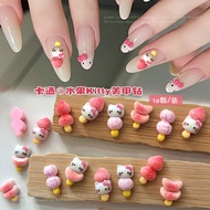 diy Strawberry candied hawthorn nail art decorations 3D cartoon KT Cat Orange Fruit Resin Diamond di