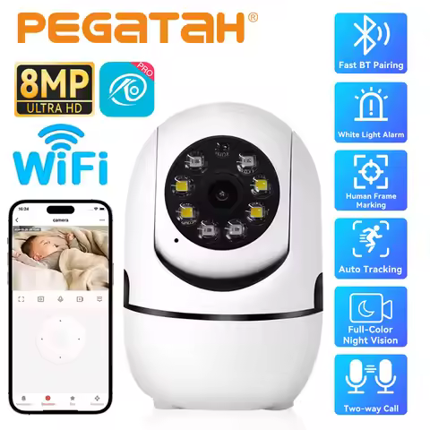 2.4G 8MP Camera Wifi Full Color Night Vision IP Indoor Security Protection Monitor 5.0X Zoom Home Wi