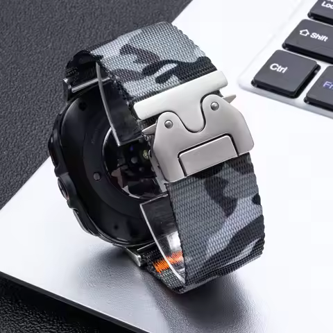 Sport Nylon Loop Strap for Samsung Galaxy Watch 7Ultra 47mm Camouflage Nylon Braceletfor Galaxy Watc