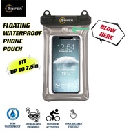 [UP TO 7.5in] [ IP X8 Rated] SP062) HIGH QUALITY THICKEN PVC SNIPER FLOATING WATERPROOF PHONE POUCH 