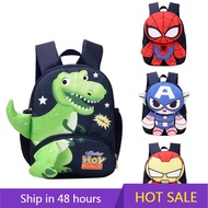 [ STOCK &amp; COD]Children's Cute Cartoon Dinosaur Spiderman School Bag Backpack for Kids Waterproof