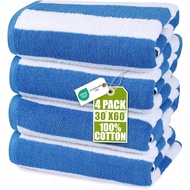 UTOPIA Beach Towel 4 Pack Stripe Towel Oversized 100% Ring Spun Cotton Pool Towels, Highly Absorbent