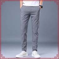 Seluar kasual lelaki kotak-kotak lelaki Inggeris seluar pendek lurus hitam pemuda panjang trend lela