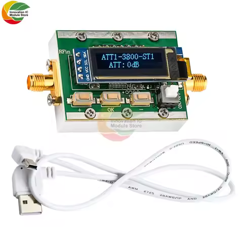 Mini RF Programmable Attenuator 0-31dB Adjustable 1dB Step/return 1-3800MHz CNC Shell PC Controllabl