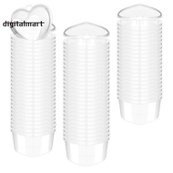 100 Pcs 2.4 Oz Valentine'S Day Heart Shaped Containers Plastic Box with Lids Reusable Small Portion 