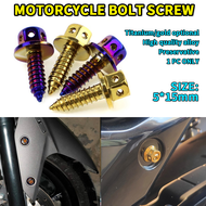 PMShop Motorcycle Bolt Alloy Body Bolts Hollow hexagon Screw Heng Bolt M5x15 Titanium/Gold (1PCS)