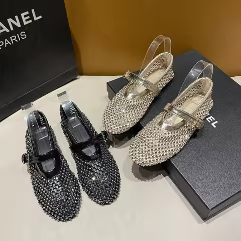 Women Mesh Ballet Flats Sandals New Flats Comfortable Round Toe Shoes Women Ballerina Trend Breathab