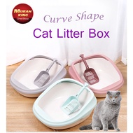 Cat Litter Box Curve Shape Half Cover Cat Litter Box Modern Design Cat Litter Box /  Bekas Pasir Kuc