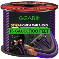 GearIT Pro Series 16AWG Speaker Wire, 16 Gauge Speaker Wire Cable (100 Feet / 30 Meters) Great Use f
