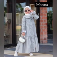 DRESS RAYON ANAK MONNA MIDI KIDS USIA 8 - 10 TAHUN Gamis Anak Perempuan Terbaru Baju Muslim Ngaji