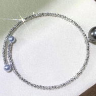 天然海水珍珠 大溪地黑珍珠+真多麻 手鏈