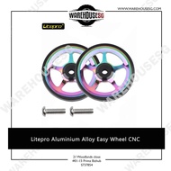 Litepro Easy Wheel Ezwheel Aluminum Alloy Easy Wheels for Brompton (in pair) #0114FE-A3