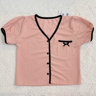 Coquette ribbon pink top