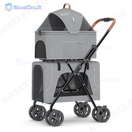 Pet Stroller Lightweight Cat Stroller Folding Double-Layer Cat Stroller Detachable Cat Cage liuhuan2
