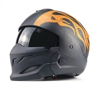 New Full Face Helmet Retro Predator Helmet Multi-Purpose Combination Helmet Motorcycle Locomotive Personality Half