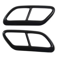 2Pcs Silver Stainless Steel Car Exhaust Muffler Pipe Tip Cover Trim For Volvo S90 V90 S60 2016-2020 
